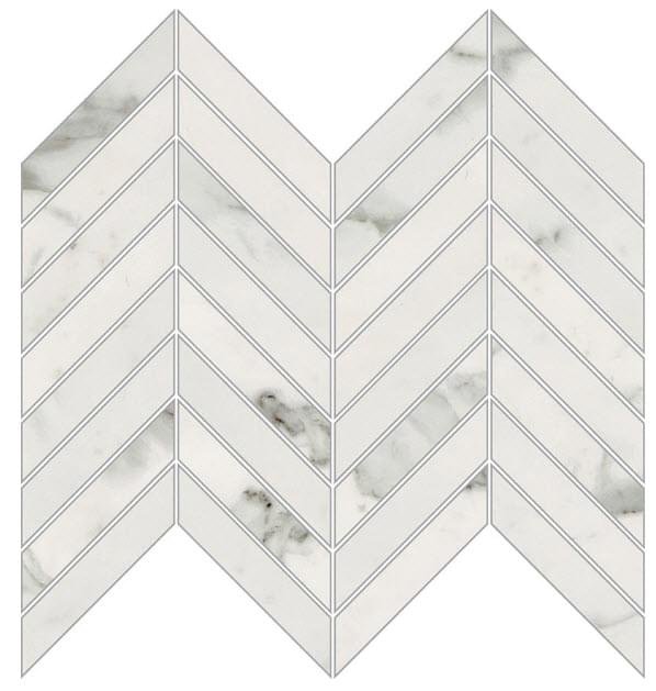 Novabell Imperial Michelangelo Chevron Levigato Bianco Apuano 24.7x30