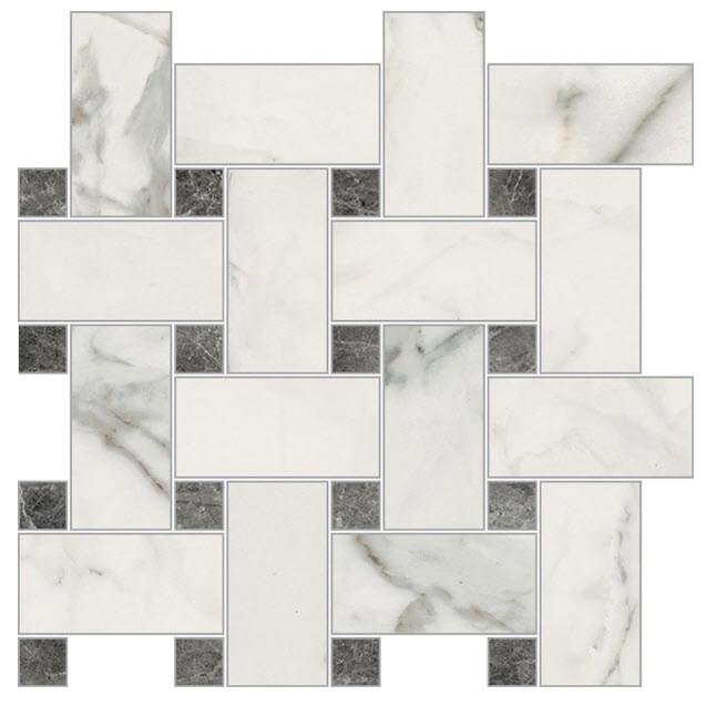 Novabell Imperial Michelangelo Mosaico Intreccio Bianco Apuano Naturale 30x30