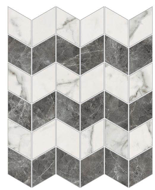 Novabell Imperial Michelangelo Zig-Zag Levigato Bianco Apuano 30x35