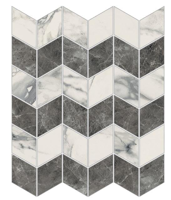 Novabell Imperial Michelangelo Zig-Zag Levigato Bianco Arabescato 30x35