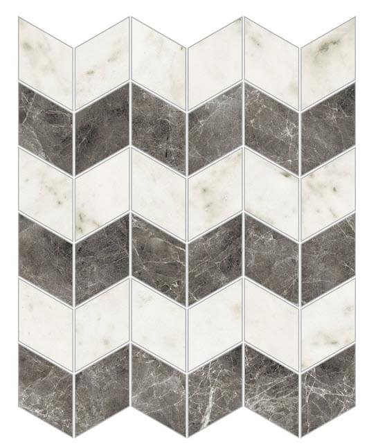 Novabell Imperial Michelangelo Zig-Zag Levigato Bianco Carrara 30x35