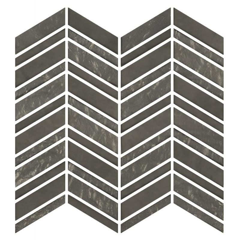 Onix Mosaico Crystalglass Chevron Black 30x30