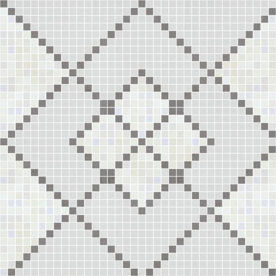 Onix Mosaico Deco Patterns Web White Grey 93.3x93.3