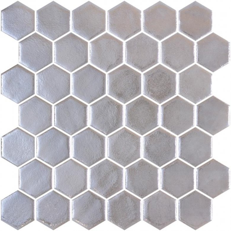 Onix Mosaico Hex Natureglass Xl New Argent 28.4x28.6