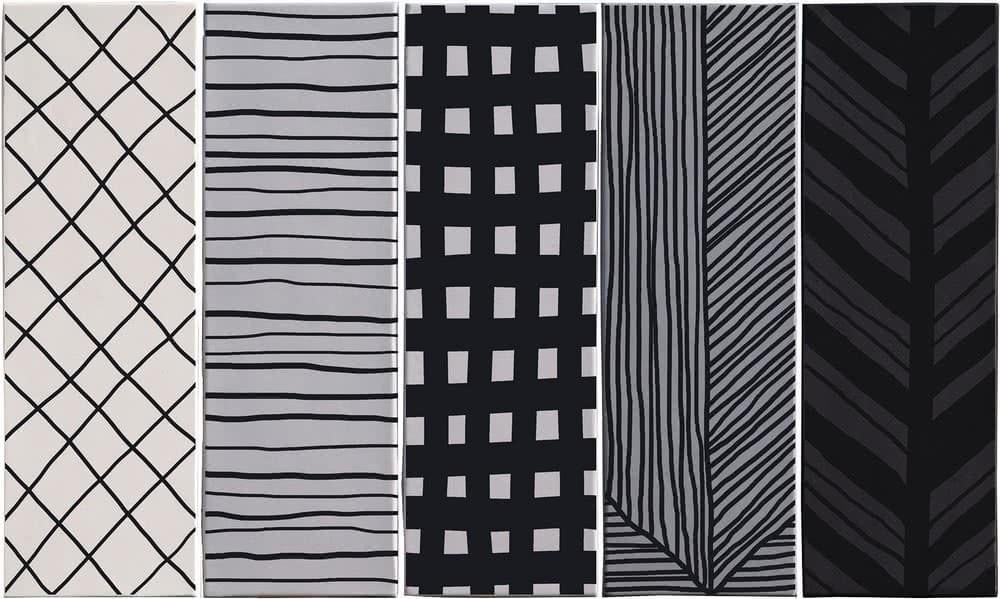 Ornamenta Mix And Match Decori In Bianco E Nero 15x45