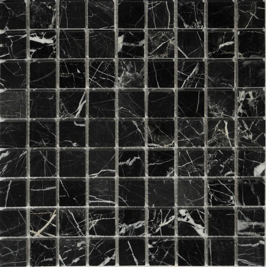 ORRO Stone Nero Marquina Pol 15x15 30.5x30.5