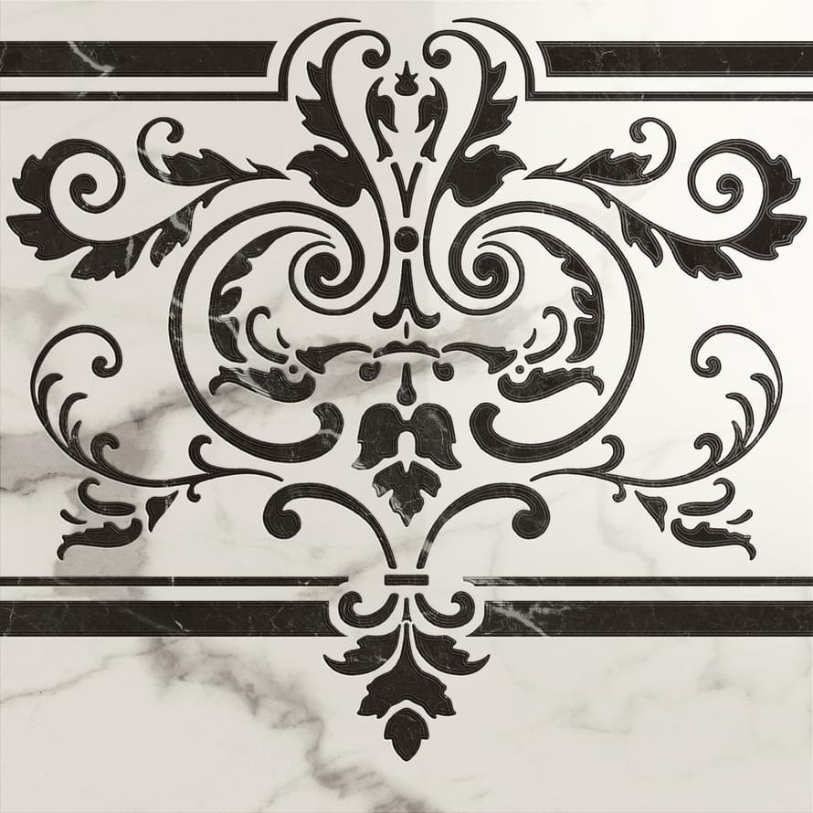 Panaria Eternity Fascia Classic Lux Statuario White-Marquina Black 60x60