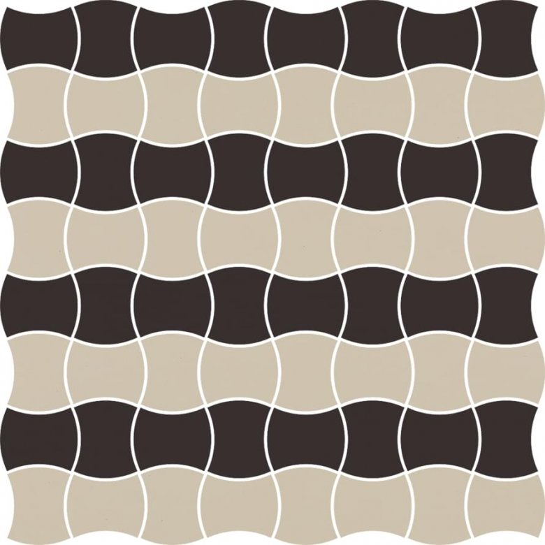 Paradyz Modernizm Nero Mozaika Prasowana K 3.6X4.4 Mix B 30.86x30.86