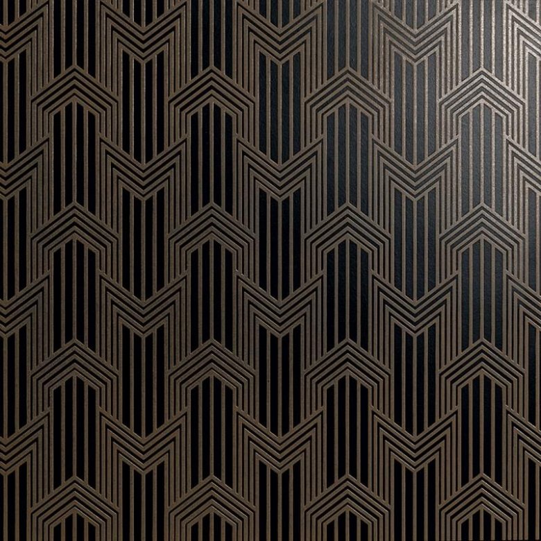 Petracers Swing Geometria Ottone Su Nero Matt 60x60