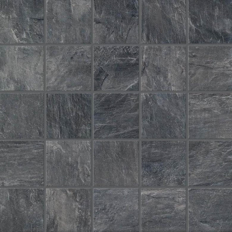 Piemme Ceramiche Ardesia Mosaico Nero Nat-Ret 30x30