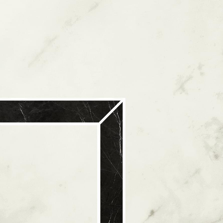 Refin Prestigio Carrara Fascia Minimal Lucido Anogolo R 15x15