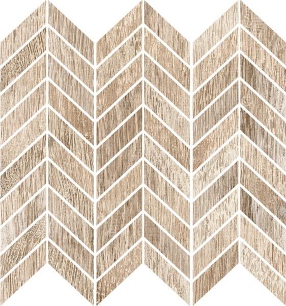 Ricchetti Blendwood Cappuchino Mosaico Chevron Nat Ret 35x37