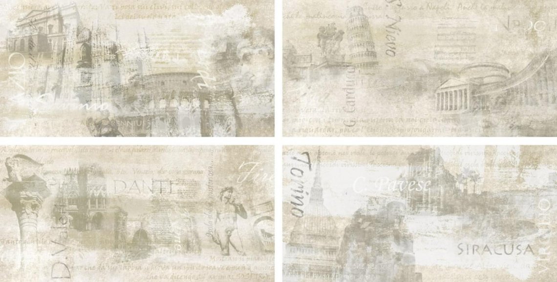 Rondine Icon Decor Almond History Mix4 30x60