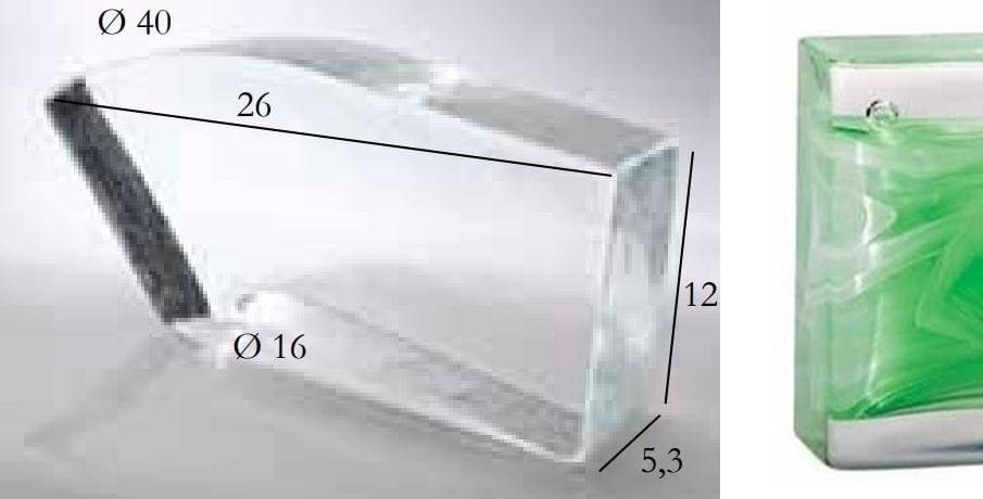 S.Anselmo Glass Bricks Cloud Green Left Cornerbrick 11x22