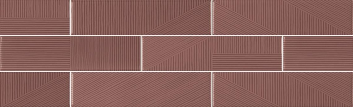 Sant Agostino Decorline Stripebrick Mauve 7.3x30