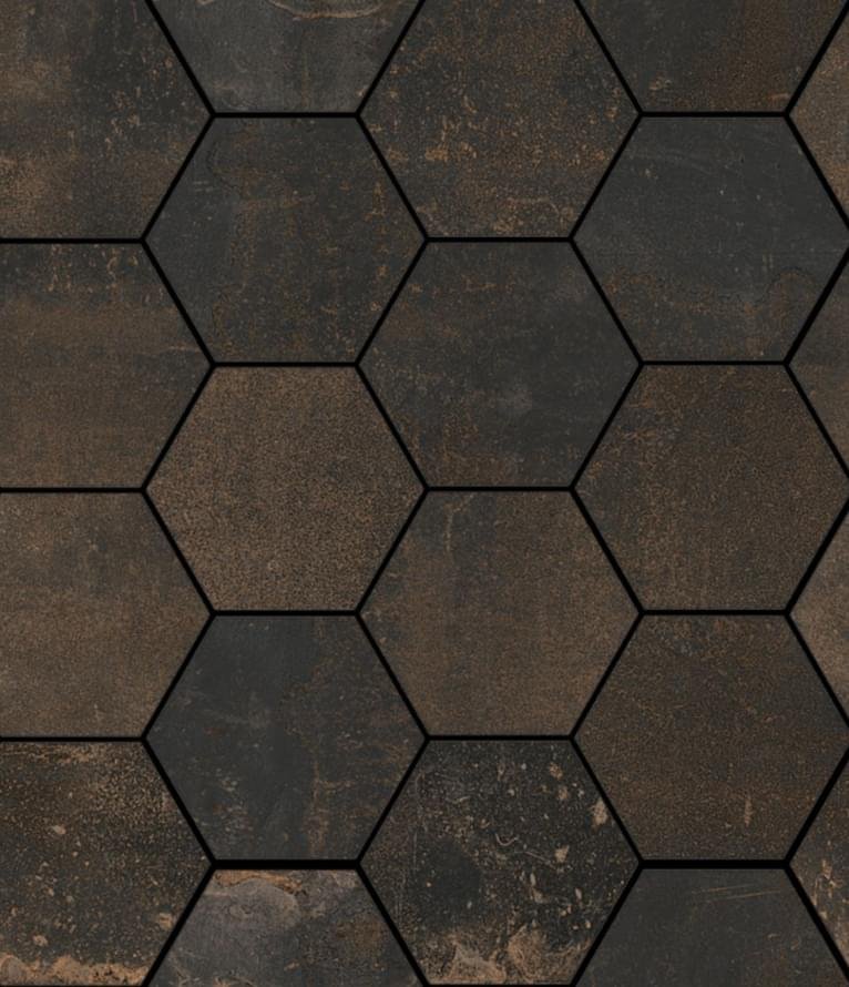 Sant Agostino Oxidart Hexagon Black 27x32.5