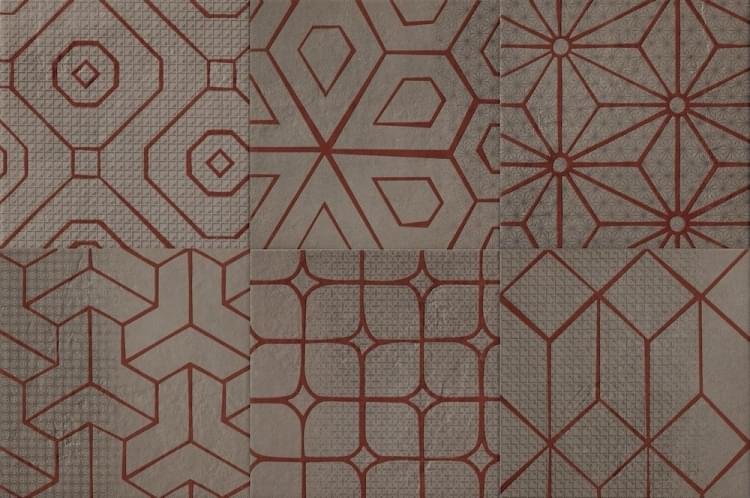 Serenissima Cir Mat Decor Red Mix 6 Smoke P 20x20