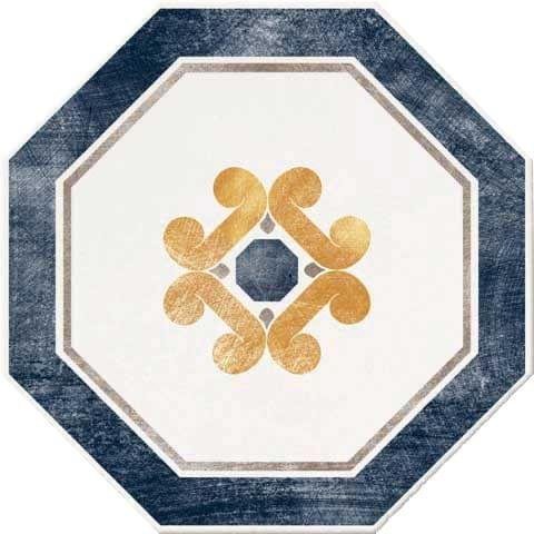 Serenissima Cir Via Emilia Ottagona Bianco Blu 24x24