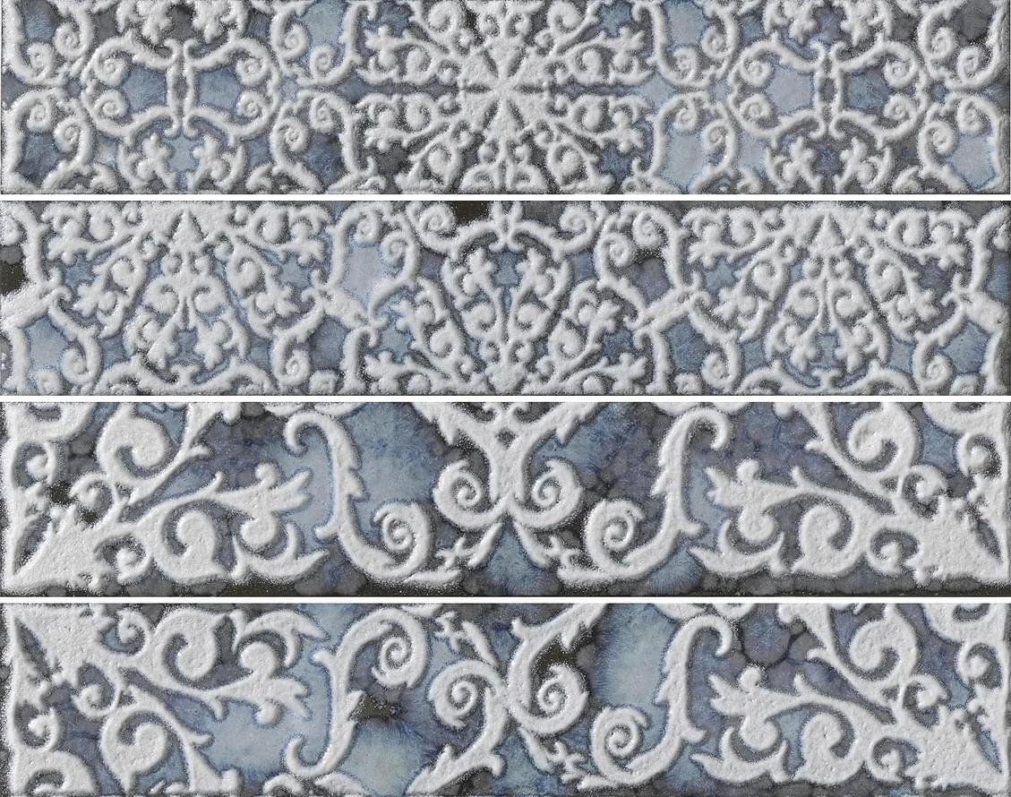 Settecento Brickart Decoro Heritage Blue Set 4 Pz 18x23