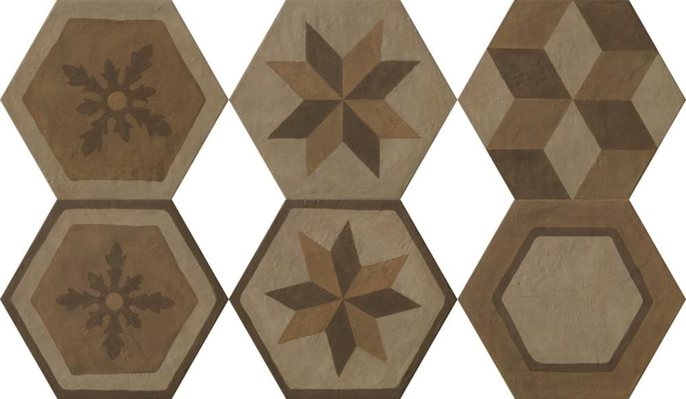 Settecento Gea Essagona Decoro Colori Caldi 40.9x47.2