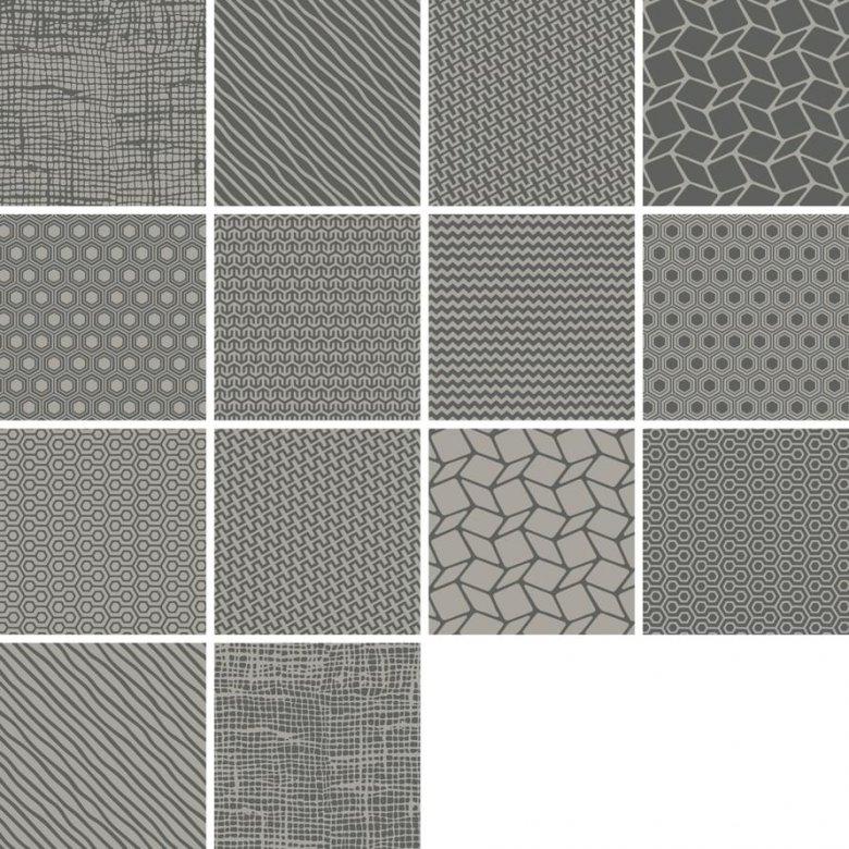 Settecento Moodboard Mix 4 Dark Grey Light Grey Rett 23.7x23.7