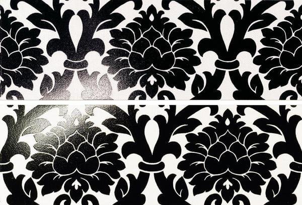 Settecento New Baroque Decoro Velvet A-B White-Black 24x72