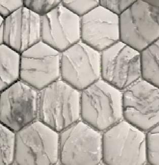 Smalto Mosaic Warm Grey Light Grey Nat Hexagon 29.5x30