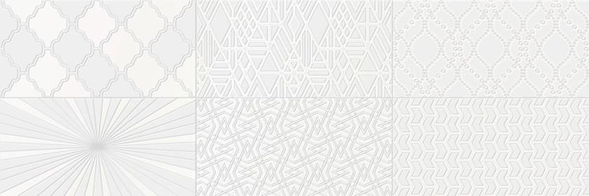 Super Ceramica Blancos Camaleonte Decor Mix Blanco 20x60