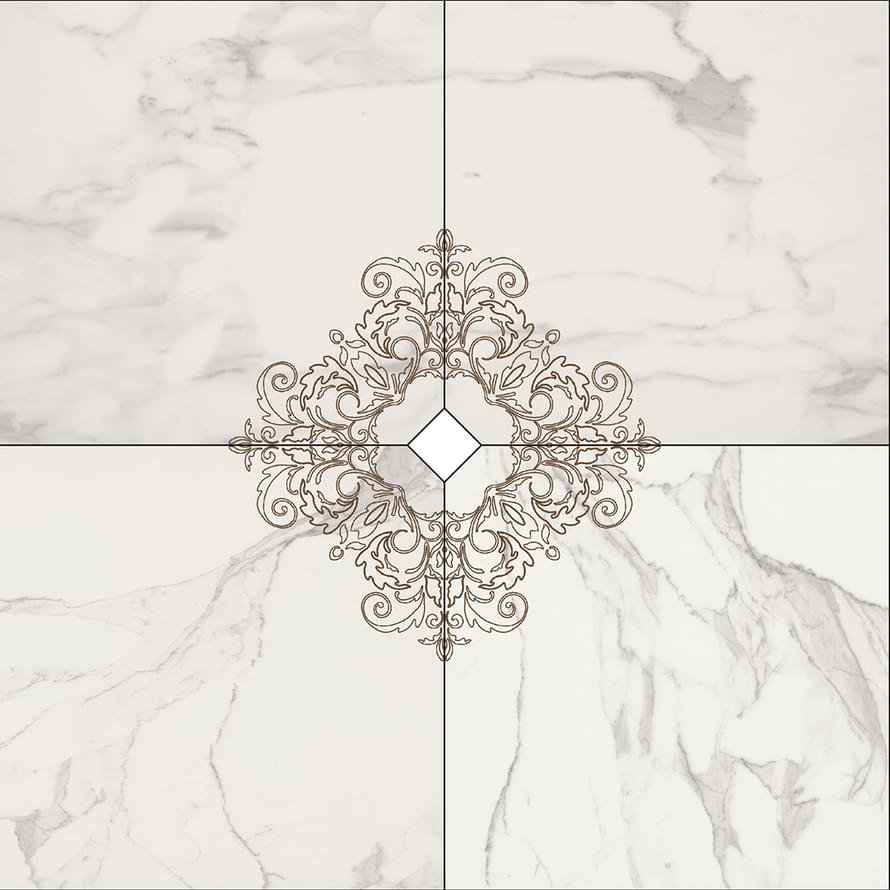 Vallelunga Cut On Size Composizione Calacatta Decoro 120x120
